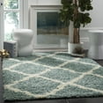 thumbnail image 3 of SAFAVIEH Dallas Logan Geometric Shag Area Rug, Seafoam/Ivory, 6' x 6' Square, 3 of 7