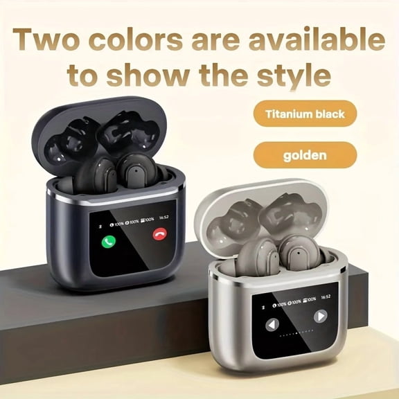 Upgraded Wireless Earbuds, Dual Noise Reduction, Lyrics Digital Display, Language Switchable, HD Audio Sound