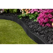 Expert Gardener 2 x 3 Black Recycled Rubber Garden Border Landscape Edging - 8 Pack