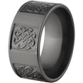 thumbnail image 2 of 10mm Flat Black Zirconium Ring with a Milled Celtic Design, 2 of 3