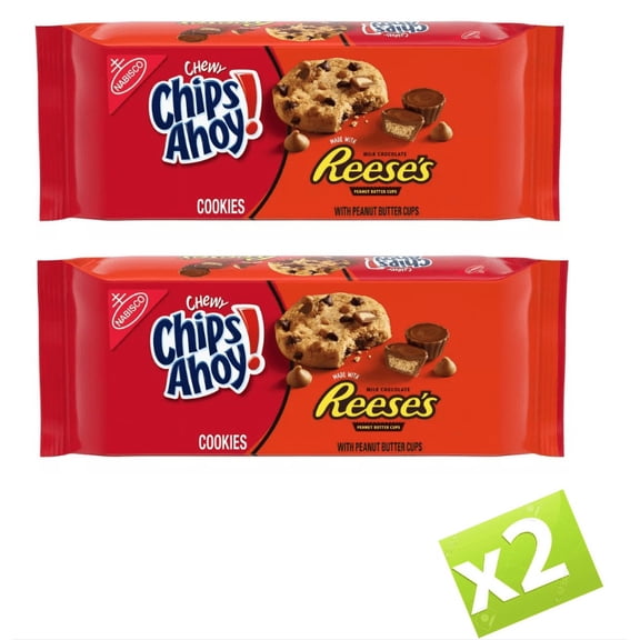 Chips Ahoy! Chewy Chocolate Chip Cookies With Reese'S Peanut Butter Cups, 9.5 Oz pack of 2