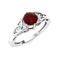 thumbnail image 5 of Mooneye Celtic Knot 5 mm Round Garnet 925 Sterling Silver Women Valentines Day Gifts Ring Jewelry, 5 of 6