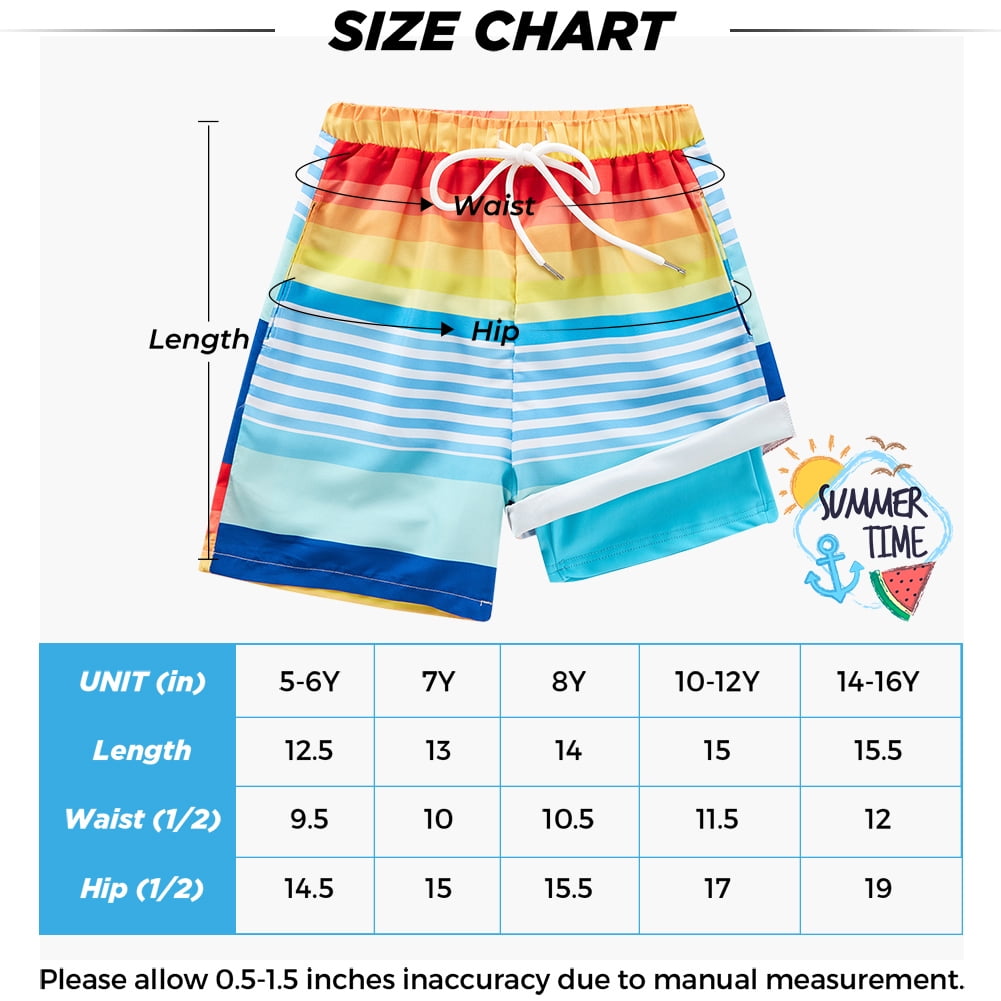 URMAGIC Boys Swim Trunks with Boxer Brief Liner Compression Anti Chafe Swimming Shorts Stretchy UPF Quick Dry Swimsuit 5-16 Years