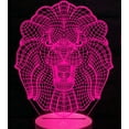 thumbnail image 2 of YSTIAN 3D Tiger Lion Night Light Lamp Illusion Night Light 16 Color Changing Table Desk Decoration Lamps Gift Acrylic Flat ABS Base USB Cable Toy, 2 of 5