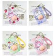 thumbnail image 3 of Student Portable Double-sided pattern Cartoon Bank Card Bus Card Push pull card sleeve Keychain Peach butt Card Holder WHITE, 3 of 8