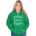 thumbnail image 5 of Kind Is the New Cool Positive Quote Zip Hoodie Sweatshirt Women Brisco Brands L, 5 of 6
