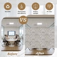 thumbnail image 5 of Window Privacy Film Beige Brick Wall Stained Glass Window Film Decorative Sun Block Window Cover Retro Country Stone Rocks Geometric Print Window Clings Static Sticker for Bathroom 17.7"x39.3", 5 of 7
