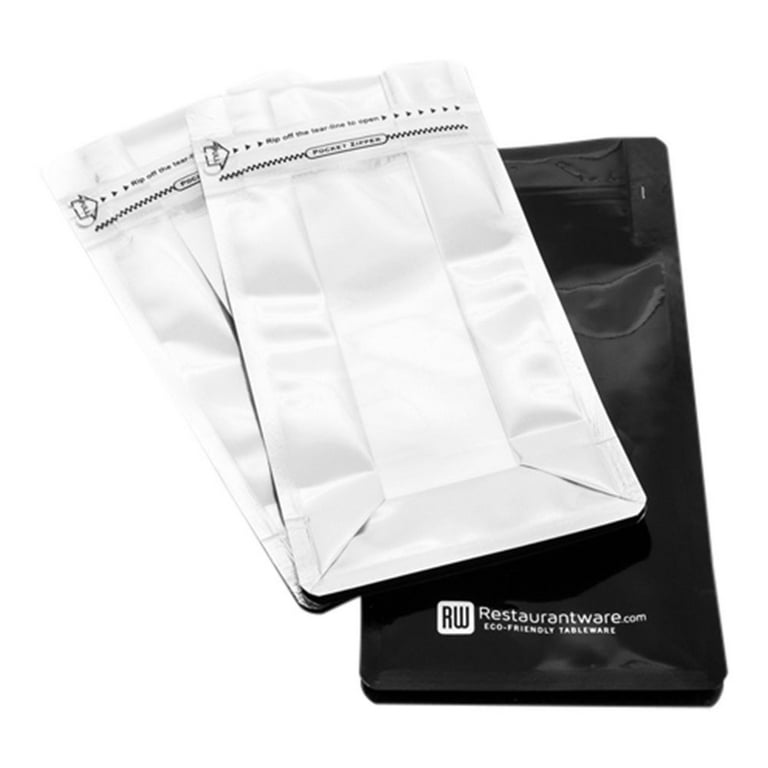 Plastic Heat Sealable Snack Bags - Double Seal Rip Lock - Rectangle - White  - 7.9 x 3.9 - Small - 100 Count Box