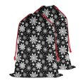 thumbnail image 2 of Christmas Bags Drawstring,Black Christmas Snowflake Pattern Large Xmas Christmas Gift Bags,Reusable for Xmas and New Year Party Favors and Supplies,27.6" X 19.7", 2 of 6