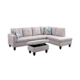thumbnail image 5 of Starhome L Shaped Gray Couch with Storage Ottoman(Pillows Included) Microfiber, 5 of 8