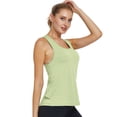 thumbnail image 4 of NMMUED Workout Shirts for Women Open Back Tank Tops Criss Cross Yoga Tees Layered Back Flowy Athletic Clothes Loose Fit Sleeveless Gym Fitness Running Activewear Green M, 4 of 6
