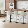 thumbnail image 4 of Fijinhom Swivel Bar Stools Set of 3 with Backs, Adjustable Counter Height Island Chairs, Tech Fabric, Gray, 4 of 11