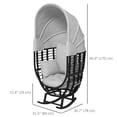 thumbnail image 3 of Outsunny Chaise à Bascule en Rotin d'Extérieur avec Auvent Rétractable, Coussins, 3 of 10