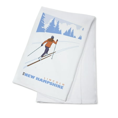 

Cross Country Skier Lincoln New Hampshire (100% Cotton Tea Towel Decorative Hand Towel Kitchen and Home)