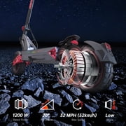 Electric Scooter - 1200W Powerful Motor, 32MPH Max Speed, 34 Miles Long Range, 10 Tubeless Tires, Smart APP Control, Dual Suspension Off-Road Commuting E Scooter for Adults