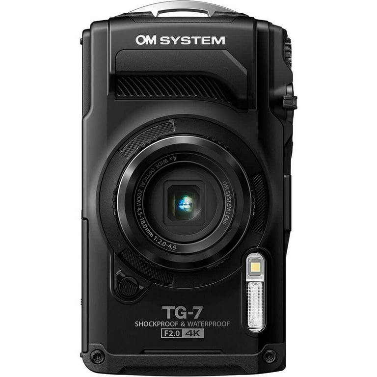 Olympus OM SYSTEM TG-7 12 Megapixel Compact Camera, Black