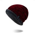 thumbnail image 5 of Gorro de lana de punto cálido de terciopelo para hombre, gorro estilo jersey coreano para exteriores para otoño e invierno, 5 of 5