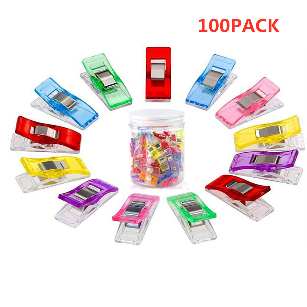 Sewing Clips,Quilting Supplies Pack of 100 Multipurpose Quilting Clips with Premium Storage