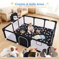 thumbnail image 5 of Baby Playpen, HDJ 71 inch Extra Large Baby Playard with Basketball Hoop, Toddlers Play Yard Fence for Indoors Outdoors, Black, 5 of 10
