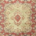 thumbnail image 1 of Ahgly Company Machine Washable Indoor Square Traditional Brown Gold Area Rugs, 9' Square, 1 of 7
