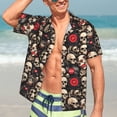 thumbnail image 7 of Gaeub rock record Skull Print Men's Hawaiian Shirt,Button Down Short Sleeves Shirts,Tropical Beach Casual Button Down Shirts,Medium, 7 of 7