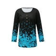 thumbnail image 6 of Seyurigaoka Women Loose Tops Printing Long Sleeve Wide Hem Blouse Base Shirt, 6 of 9