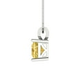 thumbnail image 3 of 1.5 ct Brilliant Princess Cut Solitaire Natural Citrine 14k White Solid Gold Everyday Affordable Designer Necklace Pendant with 16" Chain, 3 of 6