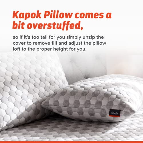  Layla Sleep Kapok Pillows (2 Pack Queen) : Home & Kitchen