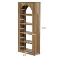 thumbnail image 3 of Finmind 70.8" 5-Tier Arched Bookshelf, Modern Wooden Open Display Storage Bookcase, Light Brown, 3 of 8