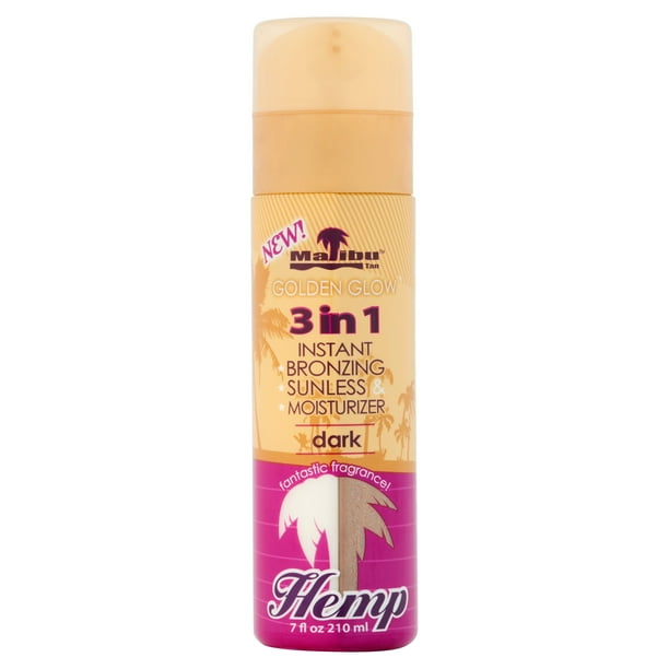 Malibu Tan Hemp Golden Glow 3 in 1 Dark Instant Bronzing Sunless