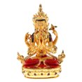 thumbnail image 2 of Estatua de Buda Avalokitesvara Bodhisattva Dorado Tibetano Sunnimix 8.5 x 6 x 14.5 cm, 2 of 7