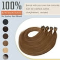 thumbnail image 2 of MY-LADY Micro Loop Hair Extensions Human Hair Human Hair Extensions Micro Beads Hair Extensions Real Hair Silky Straight 16" 50g Brown, 2 of 8