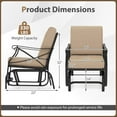 thumbnail image 3 of Costway 2 PCS Outdoor Glider Rocking Chair Patio Gliding Chair Furniture with Metal Frame, 3 of 8