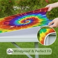 thumbnail image 6 of Colorful Tie Dye Pattern Square Fitted Tablecloth with Elastic Edge,Square Table Cover,Washable Elastic Table Cover for Home Kitchen Party Decor 34"x34", 6 of 6
