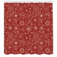 thumbnail image 3 of Ambesonne Retro Shower Curtain, Filigree Style Snowflakes, 69"Wx70"L, Vermilion Ivory, 3 of 3