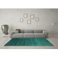 thumbnail image 3 of Ahgly Company Machine Washable Indoor Rectangle Abstract Turquoise Blue Contemporary Area Rugs, 2' x 4', 3 of 4