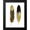 thumbnail image 2 of Bosco, Julia 12x14 Black Modern Framed Museum Art Print Titled - Gold Feather Pair, 2 of 5