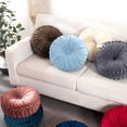 thumbnail image 5 of Velvet 15-Inch Round Decorative Pillow for Couch Decor (Sky Blue), 5 of 7