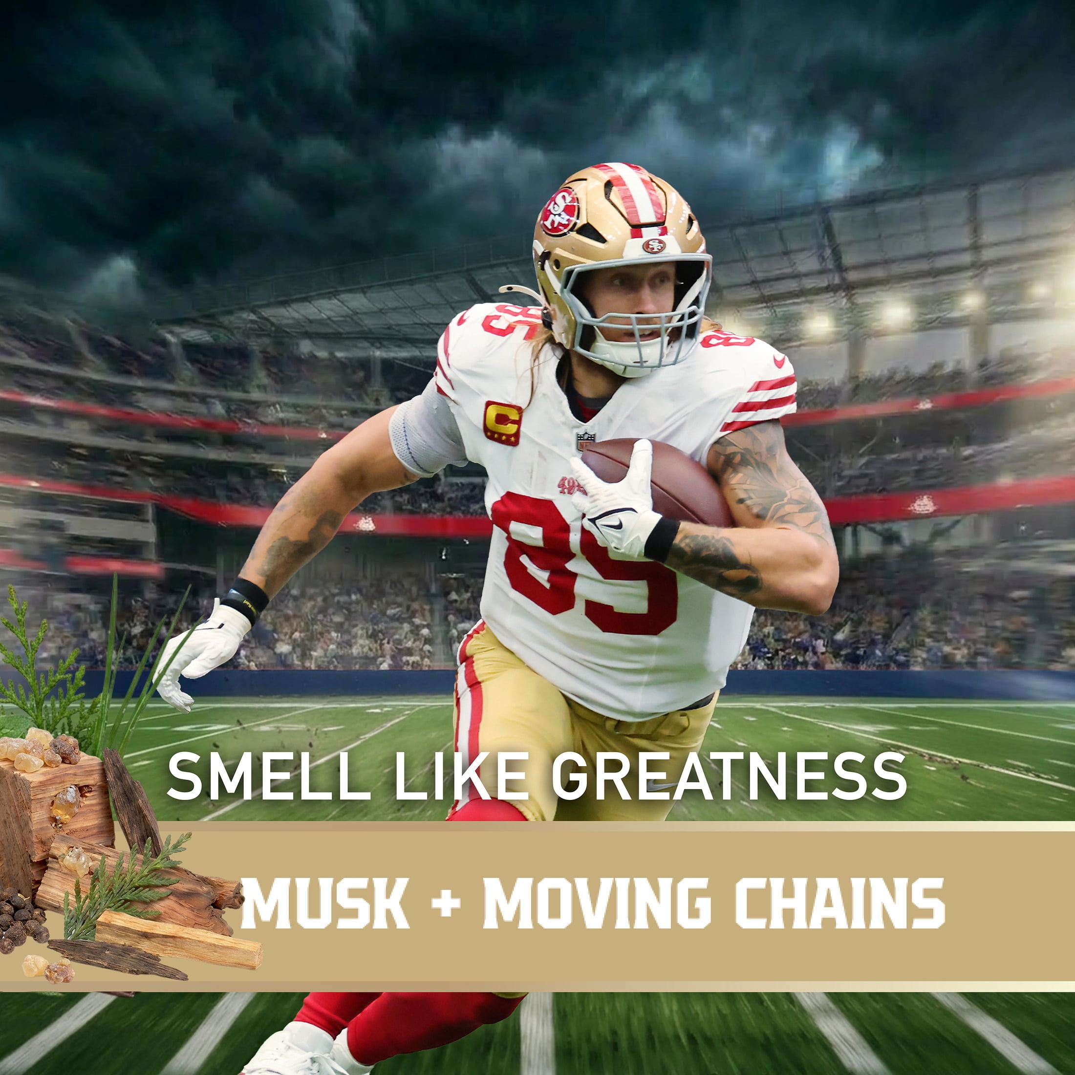 Old Spice Deodorant for Men, Aluminum Free, NFL Collection, George Kittle, Scent of Musk + Moving Chains, 3.0 oz