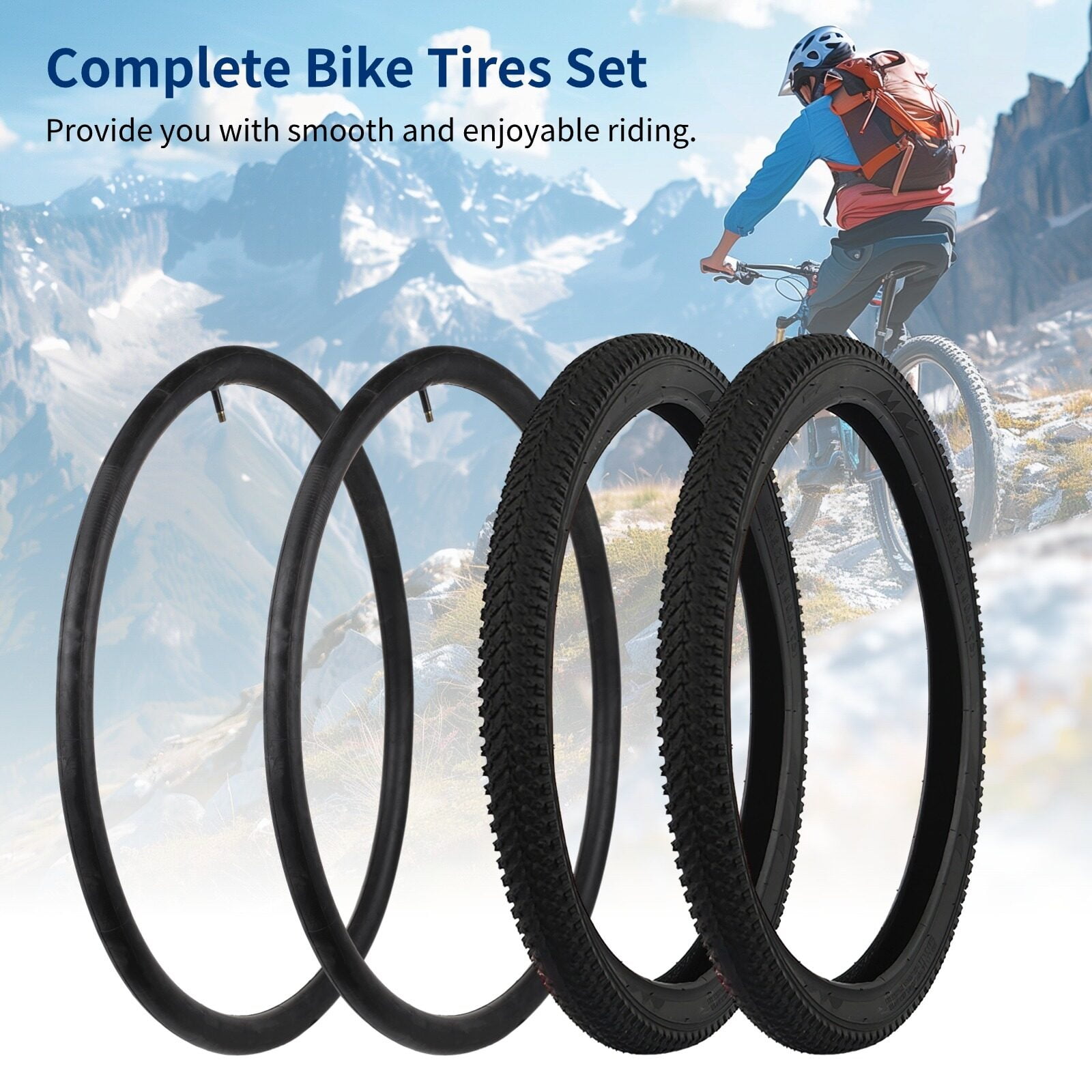 2PCS Mountain Bike Tires X with 2PCS Bike Tubes X