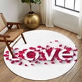 thumbnail image 2 of Round Rug 6Ft Washable Non-Slip, Valentine's Day Circle Area Rugs for Living Room Bedroom, Romantic Love Red Rose Petals Indoor Floor Mats Carpet Runner for Home Decor Aesthetic, 2 of 8