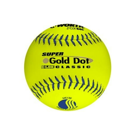 Worth USSSA 12 in. Super Gold Dot Slowpitch Softballs - 1 Dozen