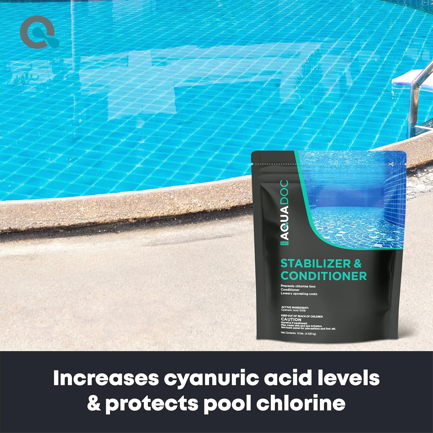 MAV AquaDoc Pool Stabilizer and Conditioner - 10lb - Cyanuric Acid Stabilizer for Swimming Pools - Pool Chemicals Made in The USA
