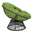 thumbnail image 3 of OSP Home Furnishings Wicker Papasan Chair with 360-Degree Swivel, Grey Frame with Green Cushion, 3 of 5