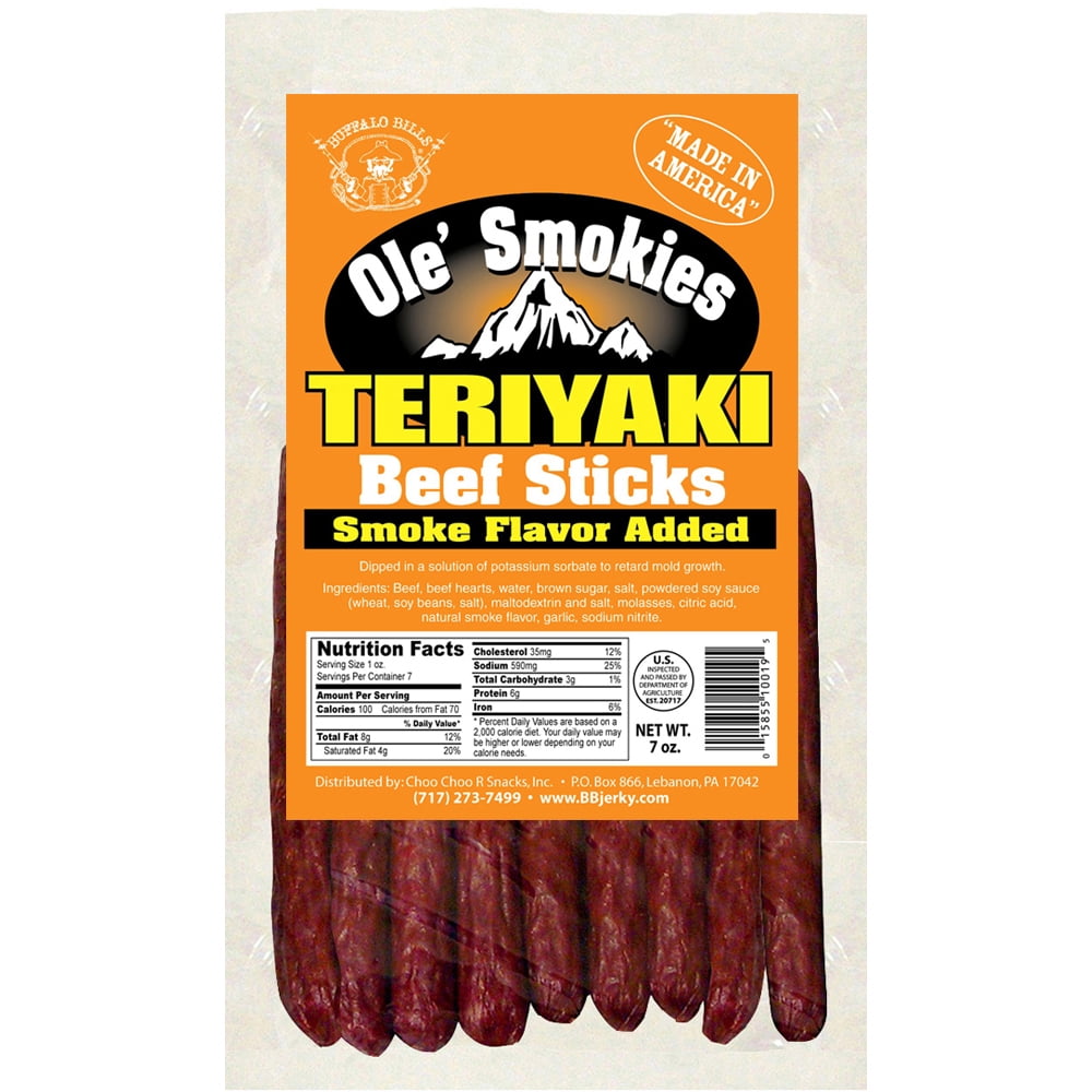 Buffalo Bills 7oz Teriyaki Ole Smokies (Beef Sticks) – Four 7oz Packs