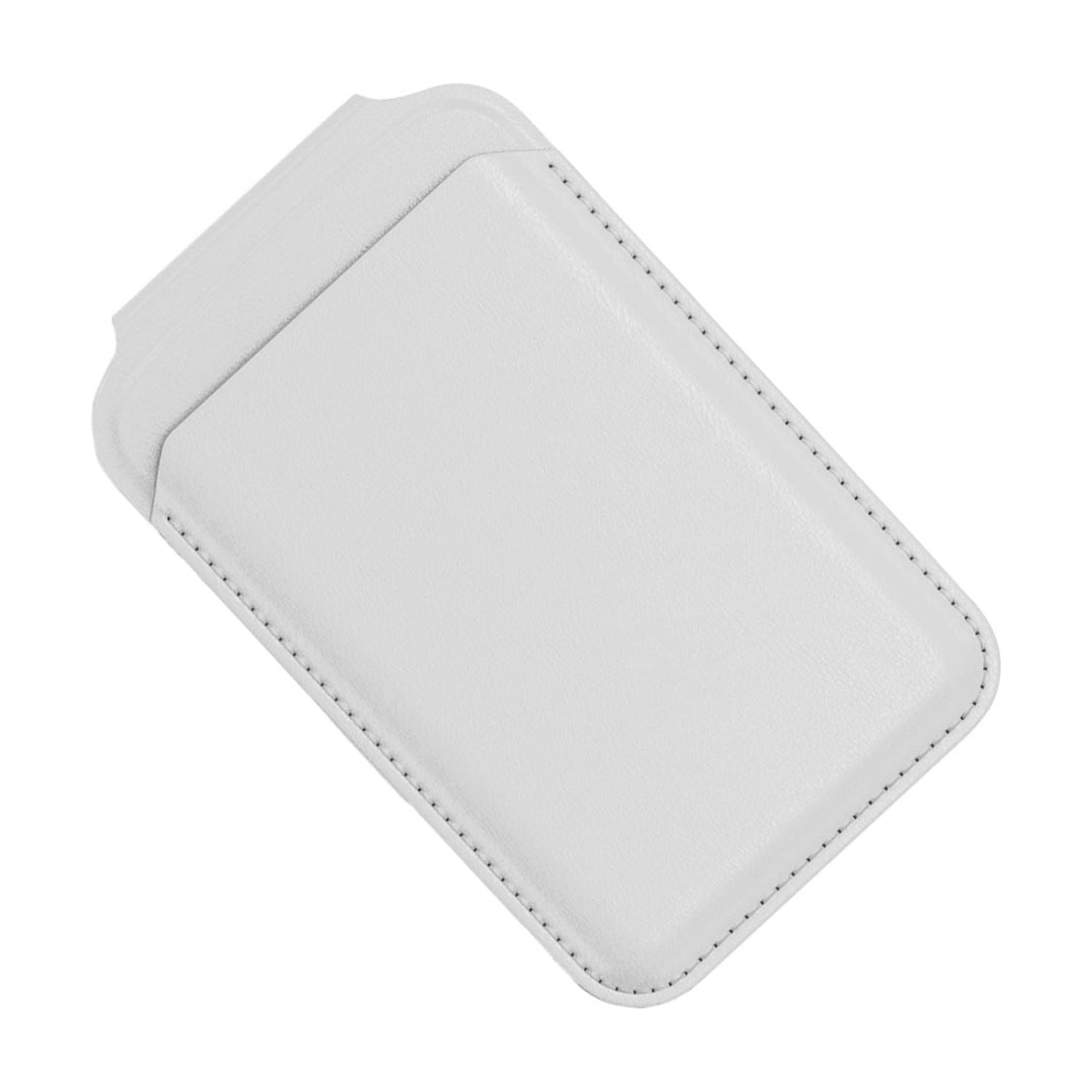 Magnetic Card Storage Wallet with Leather Finish and Stand - White