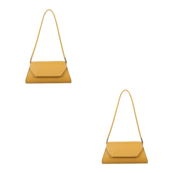 Masteelf 2 Count Handbag Underarm Bag Armpit Bag Miss 26x6.5x13.5cm Yellow