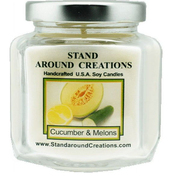 CUCUMBER & MELONS HEX 6-OZ. ALL NATURAL SOY CANDLE