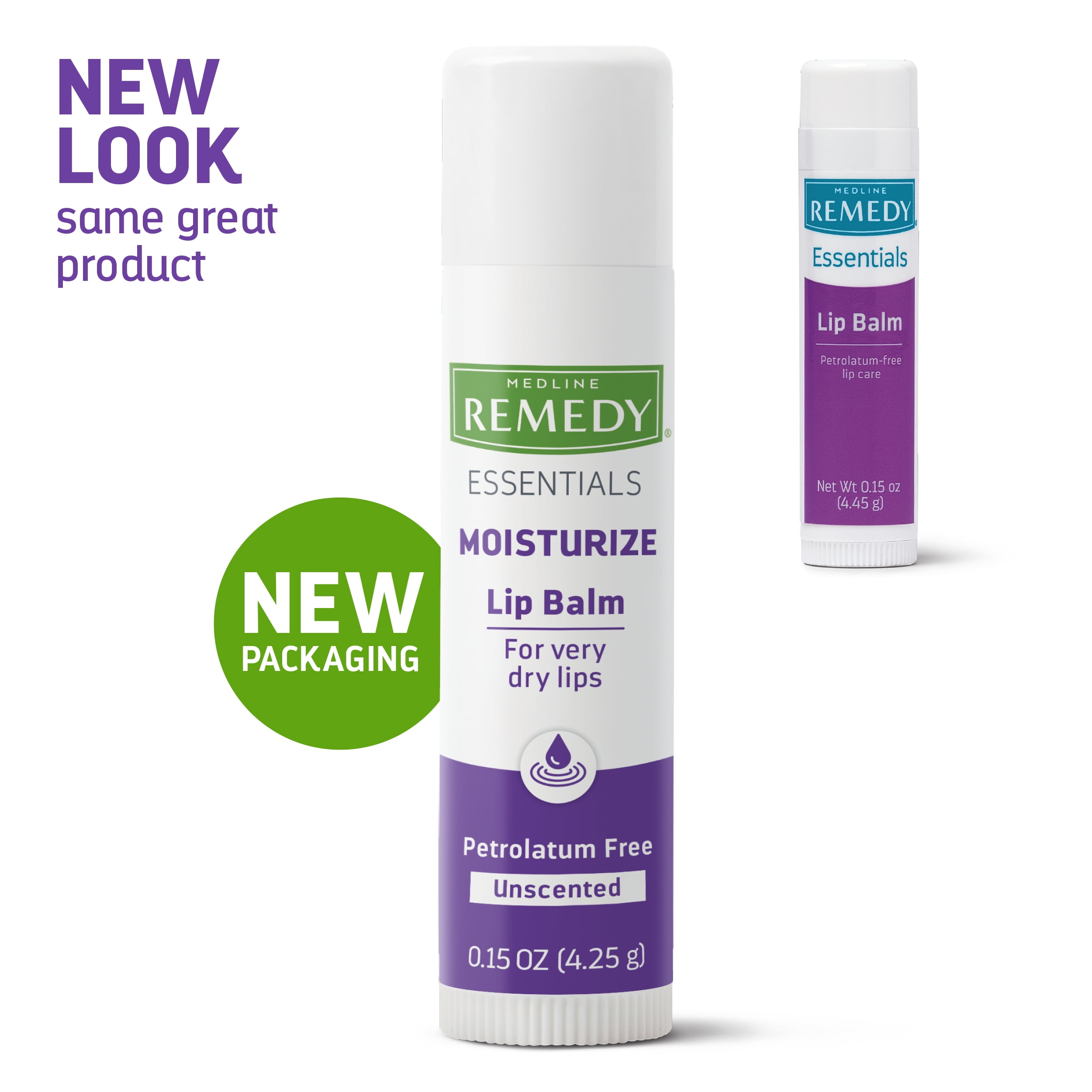Medline Remedy Essentials Lip Balm, 36 Count, Unscented, Moisturizing, Hydrating Lip Balm, Nourish, Soothe, Revitalize Chapped Lips