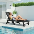 thumbnail image 3 of SERWALL Patio Chaise Lounge Chair Set of 2, 78'' Long 5-Positions Adjustable HDPE Outdoor Lounge Chair Black, 3 of 9